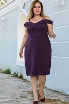 HASVEL -Paarsemaat jurk- maat XXL-Galajurk-Avondjurk-HASVEL-Purple Plus Size Dress-Size XXL-Prom Dress-Evening Dress