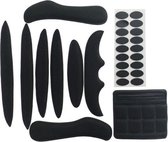 Foam Pads Setje - Zwart - Fietshelm Inleg Bescherming - Klittenband + Lijm - Inner Padding Voering voor Helm - 27-delige Set