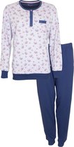 Tenderness Dames Pyjama Wit/Blauw Gebloemd TEPYD2011A - Maten: XL
