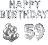 59 jaar Verjaardag Versiering Ballon Pakket Zilver