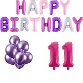 11 jaar Verjaardag Versiering Ballon Pakket Pastel & Roze