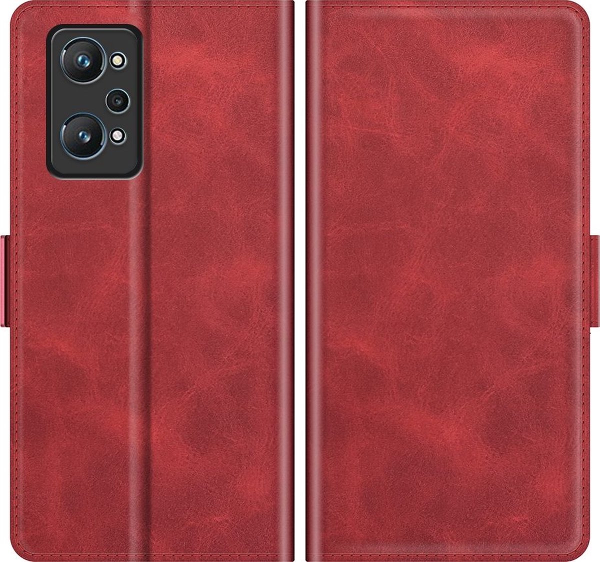 Mobigear Telefoonhoesje geschikt voor Realme GT Neo2 Hoesje | Mobigear Slim Magnet Bookcase Portemonnee | Pasjeshouder voor 3 Pasjes | Telefoonhoesje voor Pinpas / OV Kaart / Rijbewijs - Rood