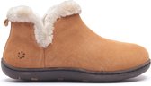 Home by TEMPUR® Vallery Suède Pantoffels Dames- Bruin - Maat 36-37 - Imitatiebonte voering - Anti slip sloffen voor binnen en buiten