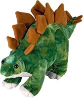 Wild Republic pluche Stego dinosaurus - knuffel - groen/bruin - 25 cm - prehistorie