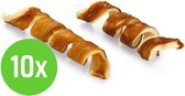 Beeztees Kauwtwister met Eend - Hondensnacks - 2st - 12,5 cm - 10 Verpakkingen