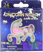 Glow in the dark stickers – Eenhoorn - Unicorn – 24 stuks - 5 cm - Cadeautjes tot 10 euro