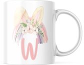Paas Mok W regenboog konijnen oren | Paas cadeau | Pasen | Paasdecoratie | Pasen Decoratie | Grappige Cadeaus | Koffiemok | Koffiebeker | Theemok | Theebeker