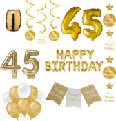45 jaar Verjaardag Versiering pakket Gold