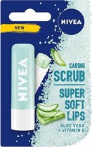 NIVEA Caring Scrub Aloe Vera & Vitamin E Super Soft Lips Lip Balm - Lippenbalsem - Lipscrub & Lipverzorging - Lipbalsem
