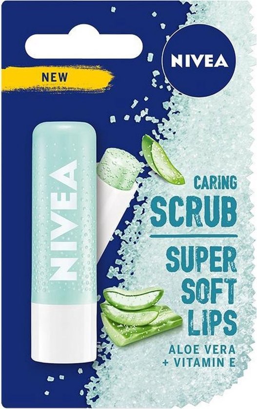NIVEA Caring Scrub Aloe Vera & Vitamin E Super Soft Lips Lip Balm