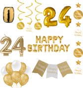 24 jaar Verjaardag Versiering pakket Gold