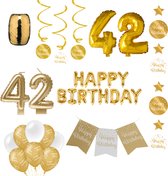 42 jaar Verjaardag Versiering pakket Gold