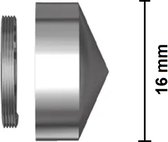 Sencys - afdekkap voor schroeven messing/chroom - 16mm - 5 stuks - Brass chrome plated.