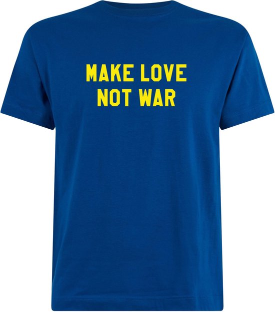 T shirt Ukraine Make love not war bleu | Ukraine |Chemise avec drapeau ukrainien | PROCÈDE À L'UKRAINE !