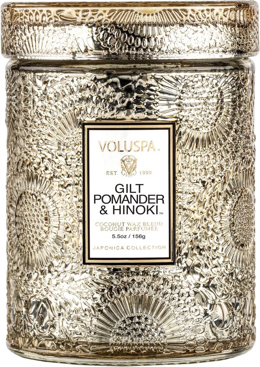 Voluspa Geurkaars Japonica Collection Gilt Pomander & Hinoki Small Jar Candle 156gr
