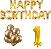 1 jaar Verjaardag Versiering Ballon Pakket Goud