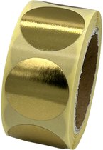 Gouden Sluitsticker - Glamorous Gold - 250 Stuks - rond 25mm - hoogglans - metallic - sluitzegel - sluitetiket - chique inpakken - cadeau - gift - trouwkaart - geboortekaart - kerst