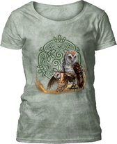 Ladies T-shirt Celtic Owl Magic Green L