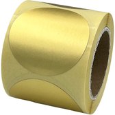 Gouden Sluitsticker - Cream Gold - 250 Stuks - XL - rond 47mm - sluitzegel - sluitetiket - preegsticker - chique inpakken - cadeau - gift - trouwkaart - geboortekaart - kerst