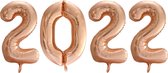 Folieballon 2022 rosé goud 86cm | Oud & Nieuw Versiering | Nieuwjaar ballonnen