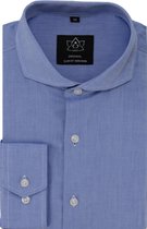 Vercate - Strijkvrij Overhemd - Donkerblauw - Slim Fit - Royal Oxford Katoen - Lange Mouw - Heren - Maat 40/M