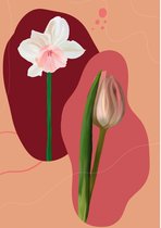 Moyze Kindly - poster - bloemen - organische vormen - narcis - tulp