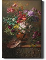 Walljar - Van Os - Bloemen In Vaas - Muurdecoratie - Canvas schilderij