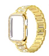UrbanGoods - Stijlvol Horlogeband - Champagne Goud - Geschikt voor Apple Watch - Stainless Steel - 42 mm 44 mm 45mm