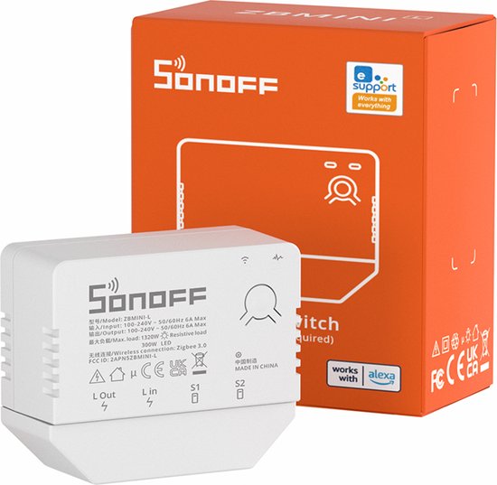 Sonoff - Zigbee - ZBMINI-L - Smart Switch - Geen Neutrale Draad Vereist -  Werkt met... | bol.com