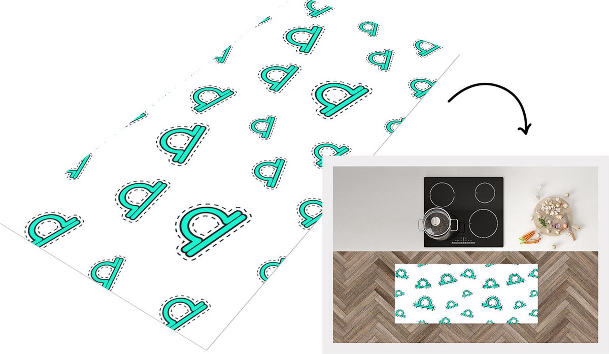 KitchenYeah Keukenloper - Loper keuken - Weegschaal - Zodiac - Astrologie - Keukenloper vinyl multicolor