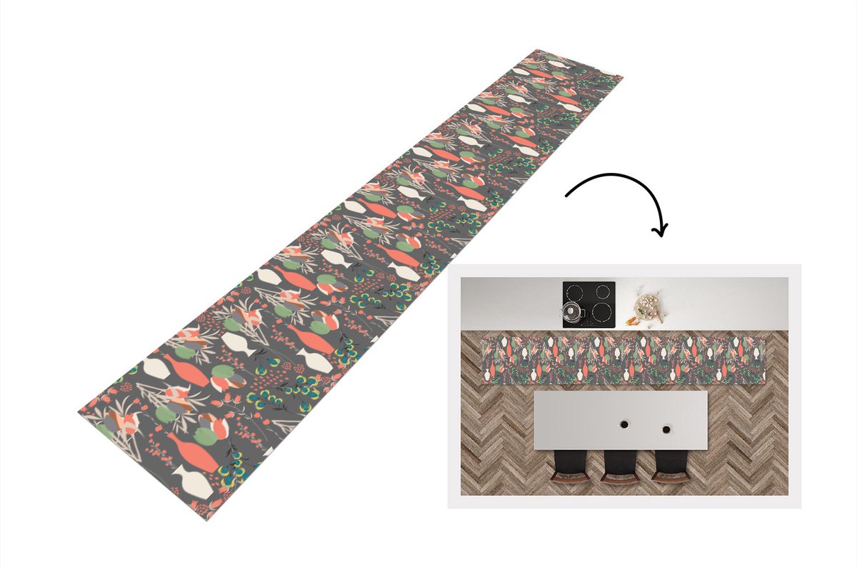 KitchenYeah Keukenloper - Loper keuken - Boeket - Bloemen - Patronen - 300x50 cm - Keukenloper vinyl Multicolor