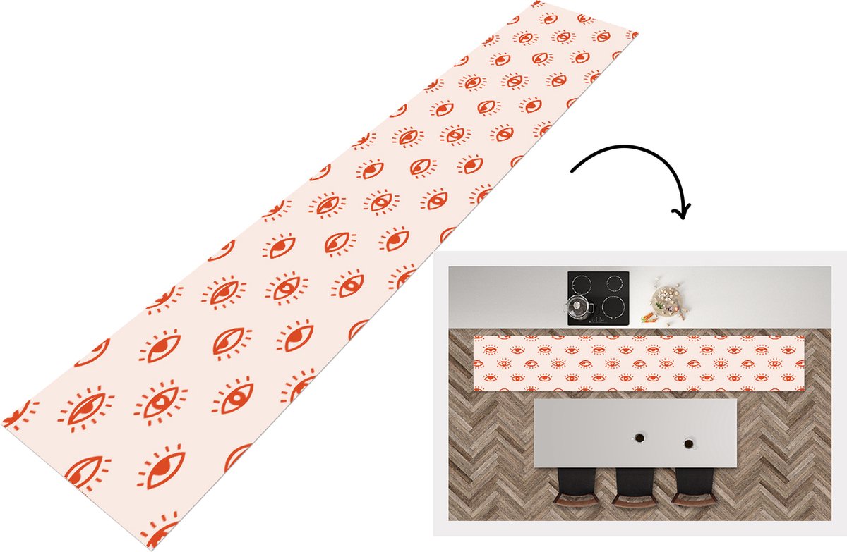 KitchenYeah Keukenloper - Loper keuken - Boho - Oog - Patronen - Keukenloper vinyl multicolor, foto 2