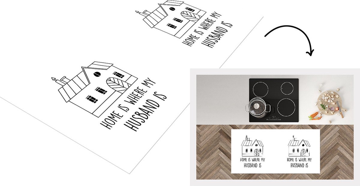 KitchenYeah Keukenloper - Loper keuken - Thuis - Cadeau man - Quotes - 120x60 cm - Keukenloper vinyl Multicolor