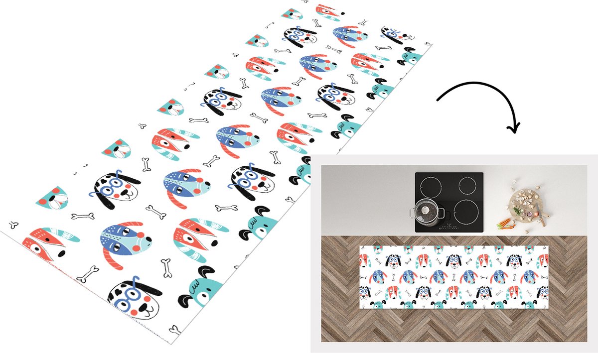 KitchenYeah Keukenloper - Loper keuken - Jongens - Patronen - Hond - Keukenloper vinyl multicolor, foto 7