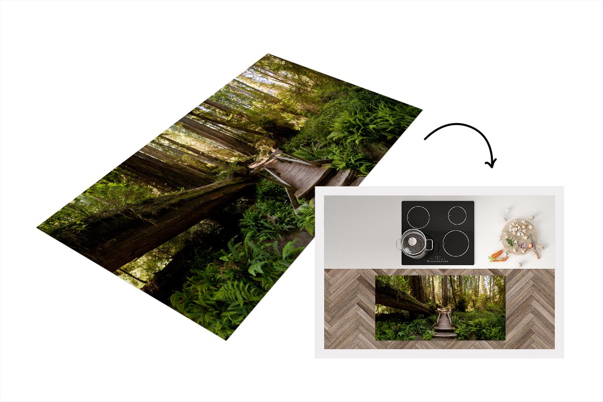 KitchenYeah Keukenloper - Loper keuken - Trap van gevallen bomen in jungle - Keukenloper vinyl multicolor, foto 2
