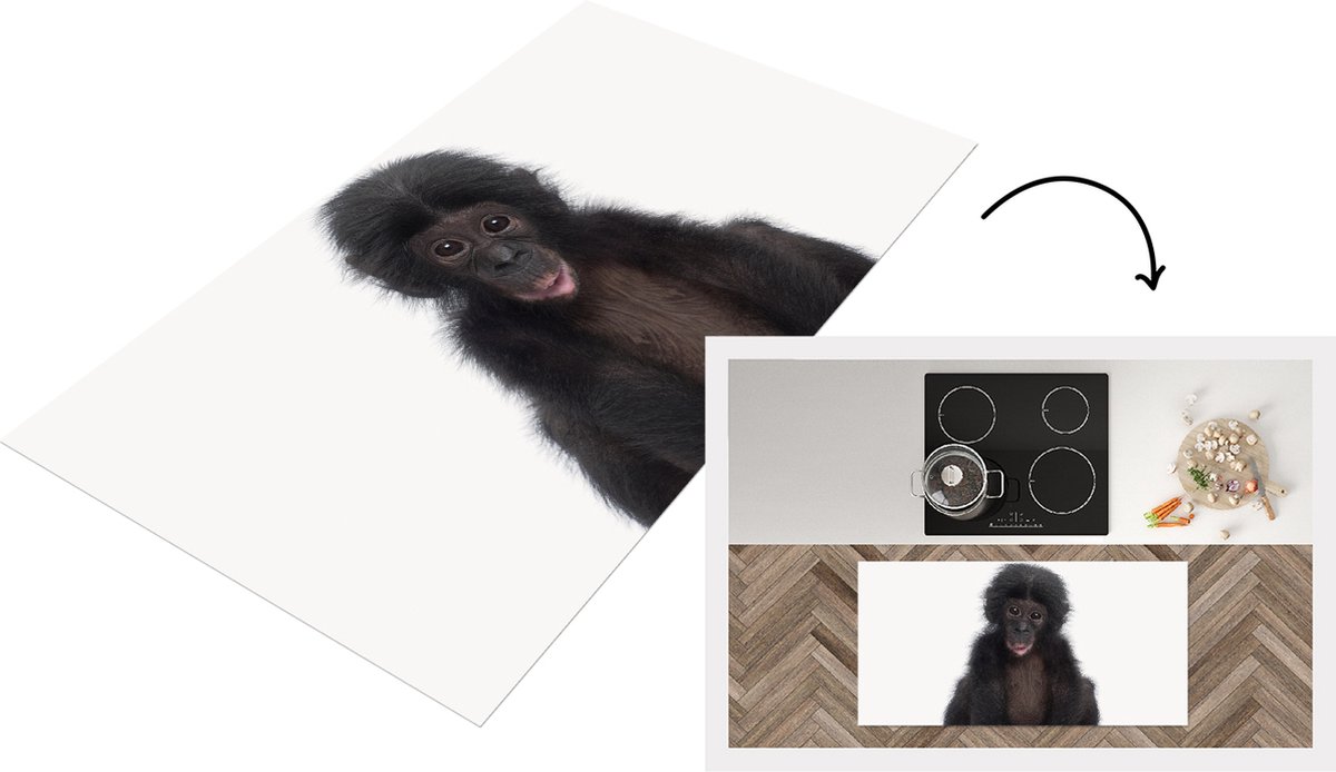 Keukenloper - Loper keuken - Babykamer - schattig Aapje - Baby Chimpansee - Kinderkamer -