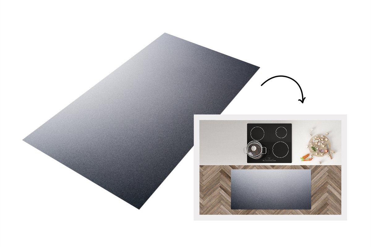 KitchenYeah Keukenloper - Loper keuken - Aluminium print - Metaal - Grijs - 120x60 cm - Keukenloper vinyl Multicolor