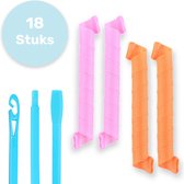 Heatless Curls - 18 stuks - 30cm - Voordeel pack - Haar rollers - Krullen Zonder Hitte - Krulspelden