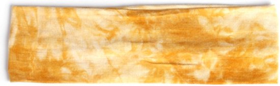 Haarband Tie Dye - Geel | 20 x 6 cm | Elastische Hoofdband | Polyester