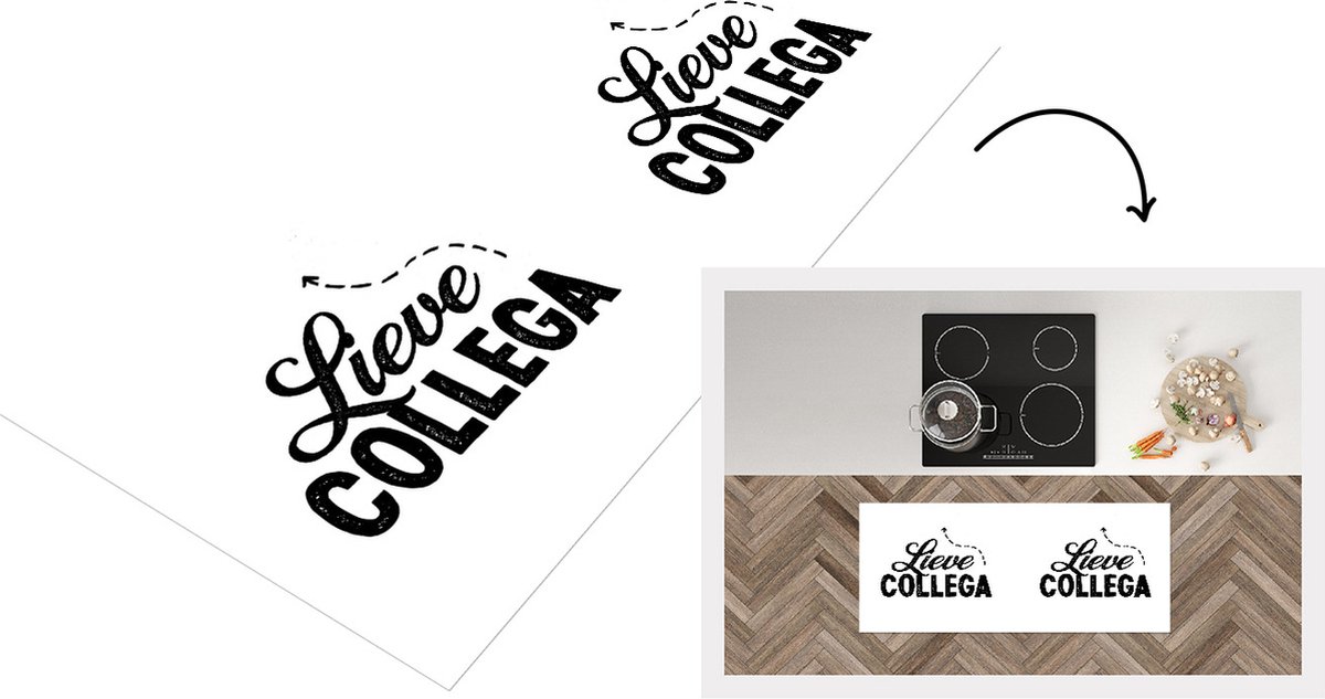 KitchenYeah Keukenloper - Loper keuken - Lieve collega - Afscheid collega - Quotes - 120x50 cm - Keukenloper vinyl Multicolor