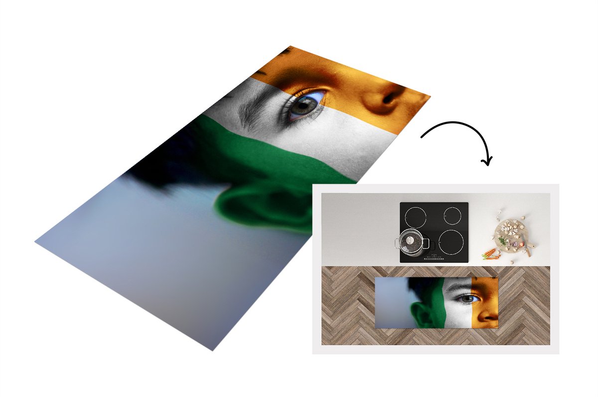 KitchenYeah Keukenloper - Loper keuken - Vlag van Ierland - 120x50 cm - Keukenloper vinyl Multicolor