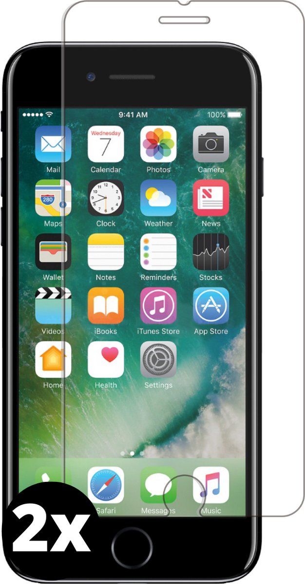 Fooniq Screenprotector 2x - Premium Kwaliteit - Geschikt Voor Apple iPhone 7/8 Plus