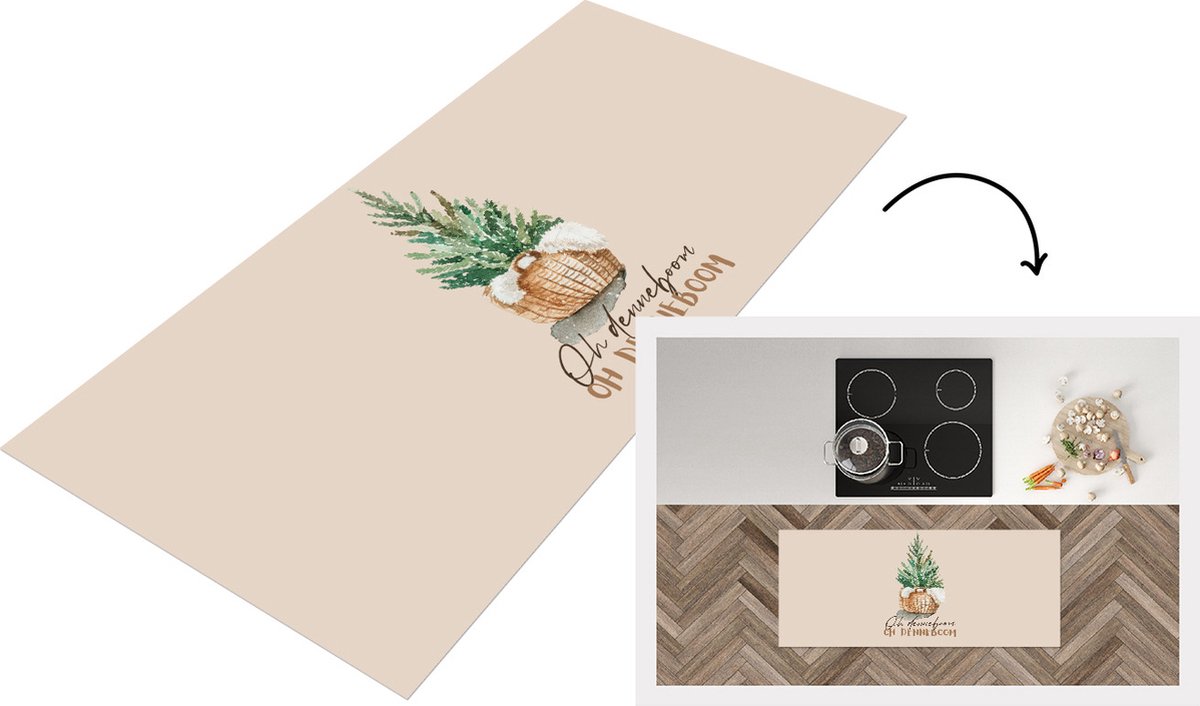 KitchenYeah Keukenloper - Loper keuken - Kerst - Quotes - Oh denneboom oh denneboom - Spreuken - 120x50 cm - Keukenloper vinyl Multicolor
