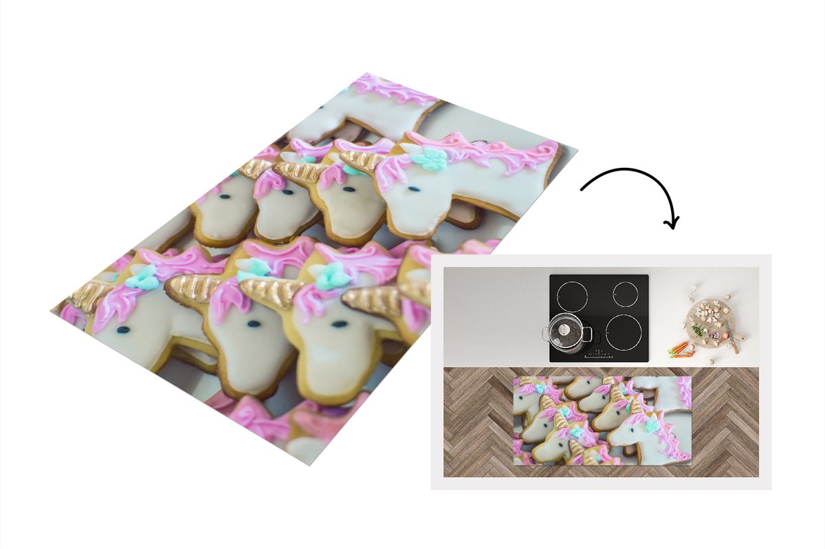 KitchenYeah Keukenloper - Loper keuken - Eenhoorn koekjes - Keukenloper vinyl multicolor, foto 2