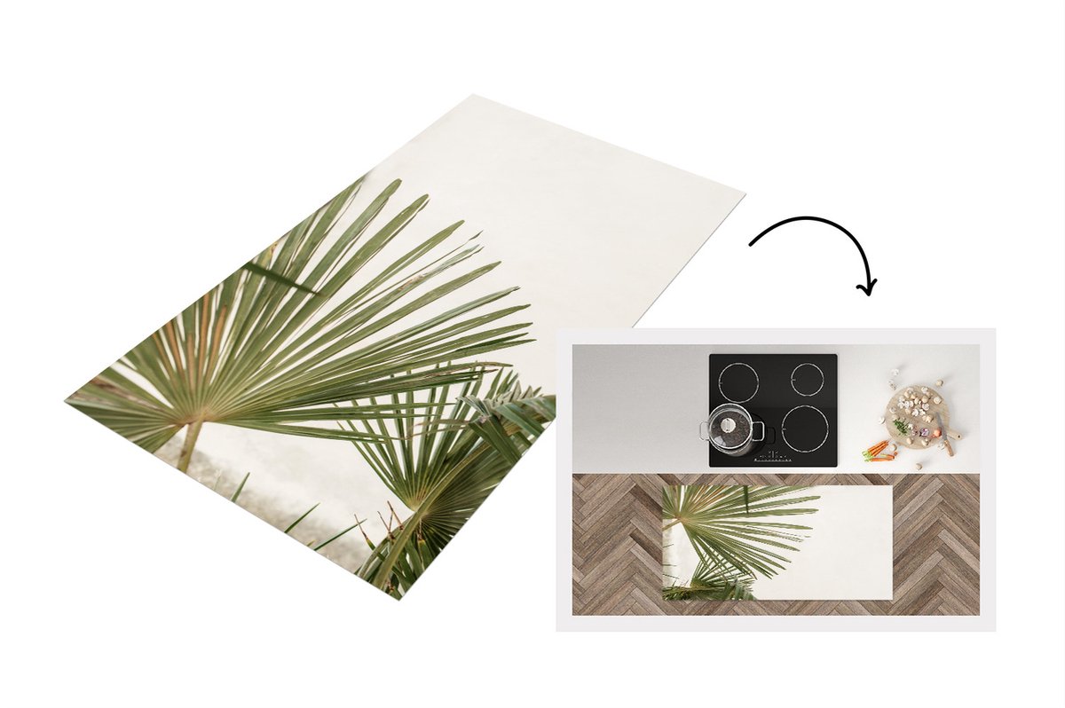 KitchenYeah Keukenloper - Loper keuken - Zomer - Blad - Groen - Keukenloper vinyl, foto 2