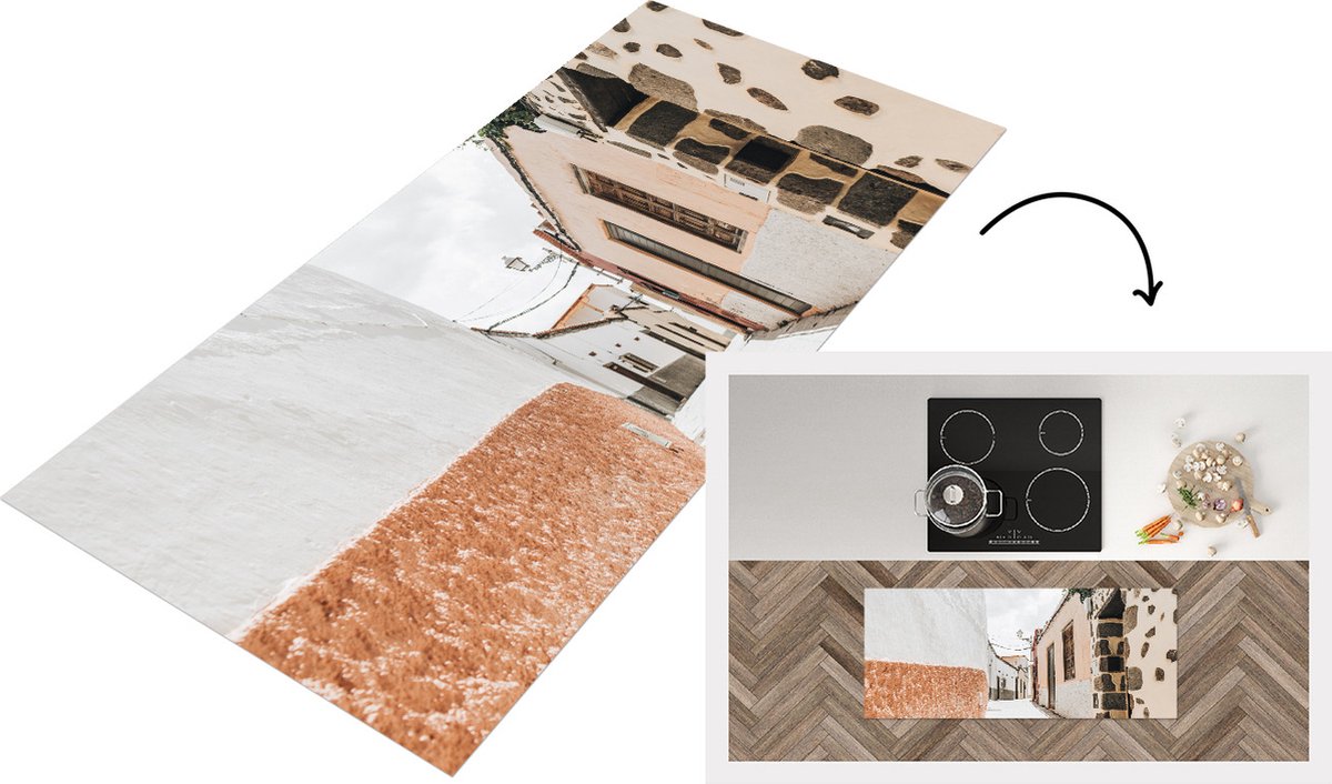 KitchenYeah Keukenloper - Loper keuken - Zomer - Huis - Oranje - Keukenloper vinyl Multicolor