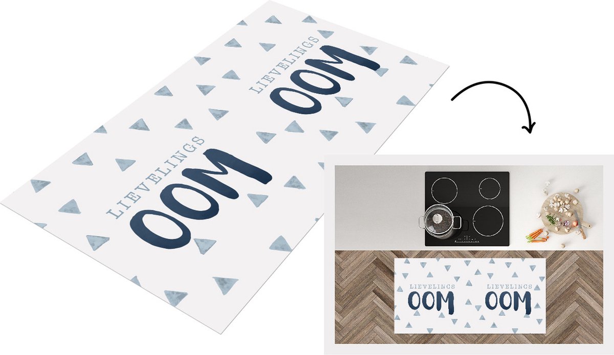 KitchenYeah Keukenloper - Loper keuken - Quotes - 'Lievelingsoom' - Spreuken - 120x60 cm - Keukenloper vinyl Multicolor