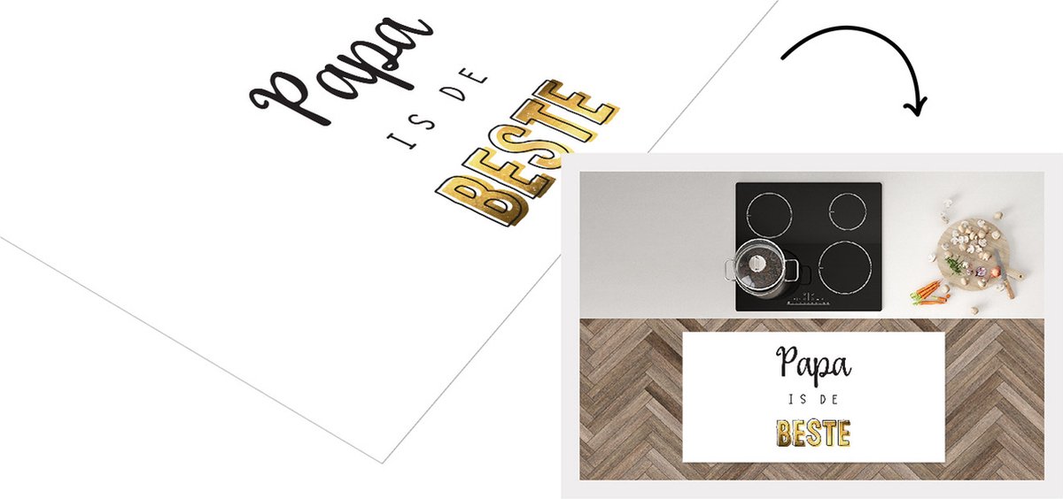 KitchenYeah Keukenloper - Loper keuken - Kado man - Papa - Vaderdag - Papa is de beste - Quote - Spreuken - 120x60 cm - Keukenloper vinyl Multicolor