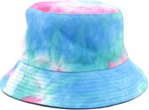 Bucket Hat Tie Dye - Lengte 28 cm - Roze en Blauw
