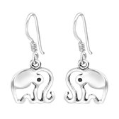 Joy|S - Zilveren olifant oorbellen - oorhangers - Sterling zilver 925
